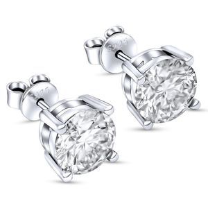 4.0ctw VVS1 Moissanite 4 Prong Stud Push Back Diamond Earrings for Women Men